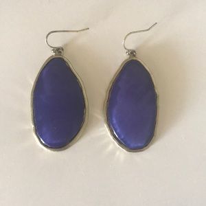 Blue statement earrings